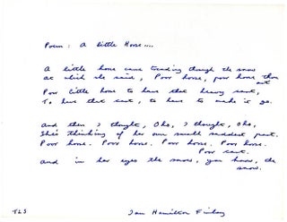 Manuscript for an unpublished collection titled “Whistling in the Dark: Poems of 1961”.