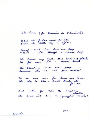 Manuscript for an unpublished collection titled “Whistling in the Dark: Poems of 1961”.