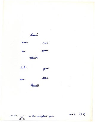 Manuscript for an unpublished collection titled “Whistling in the Dark: Poems of 1961”.