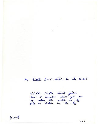 Manuscript for an unpublished collection titled “Whistling in the Dark: Poems of 1961”.