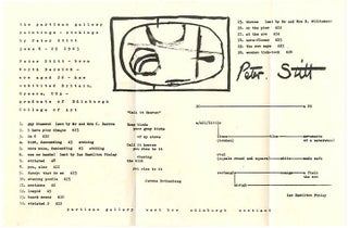 Item #40142 Partisan Gallery Handout. Paintings-Etchings by Peter Stitt + typed letter signed...