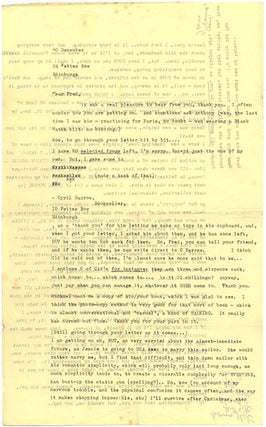 Item #40143 Typed Letter Signed to Fred Hunter, dated December 10th (1963). Ian Hamilton FINLAY