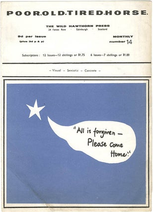 Item #40186 POOR. OLD. TIRED. HORSE. Number Fourteen (Edinburgh: The Wild Hawthorn Press [c....