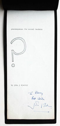 Item #40192 Poemsequence for Samuel Beckett. John SHARKEY