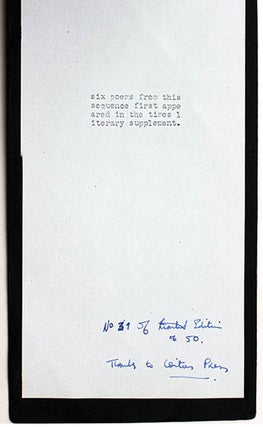 Poemsequence for Samuel Beckett.