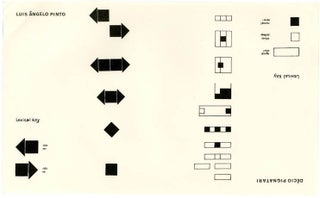 Three cream-coloured quarto-size sheets of paper printed offset-litho in black on rectos only, reproducing six visual poems, one by each of the contributors.