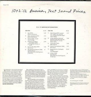 10 + 2: 12 AMERICAN TEXT SOUND PIECES.