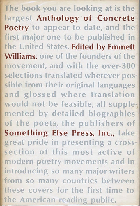 Item #40202 An Anthology of Concrete Poetry. Emmett WILLIAMS.