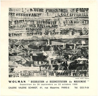Item #40204 Art Scotch. Dissolution et Reconstitution du Mouvemont. Gil J. WOLMAN