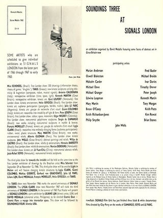 SIGNALS #1-11 (in 10), all published (London: Centre for Advanced Creative Study, August 1964 - January/February/March 1966).