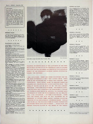 SIGNALS #1-11 (in 10), all published (London: Centre for Advanced Creative Study, August 1964 - January/February/March 1966).