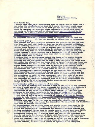 Item #40209 A group of four documents concerning support for the arts and the relations between...