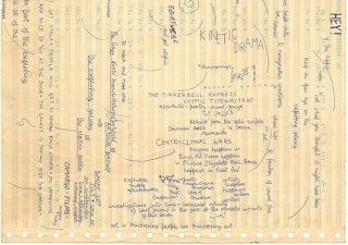 Two holograph manuscripts, the first by Galaxy member Edward Pope, written out over three large sheets of dot matrix computer paper, and the second (unattributed) on a further sheet, arranged diagrammatically and incorporating various aphoristic statements. Undated (c. July/August 1967).
