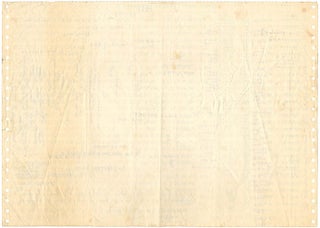 Two holograph manuscripts, the first by Galaxy member Edward Pope, written out over three large sheets of dot matrix computer paper, and the second (unattributed) on a further sheet, arranged diagrammatically and incorporating various aphoristic statements. Undated (c. July/August 1967).