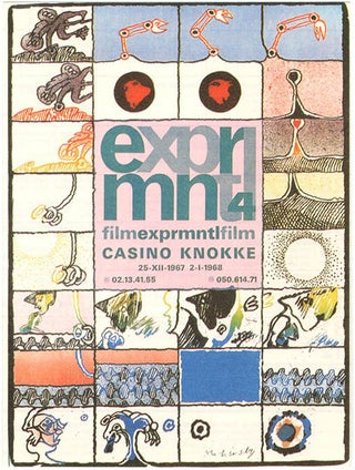 EXPRMNTL 4. Catalogue for the 4th Knokke Experimental Film Festival, held in Knokke-le-Zoute, Belgium, December 25th, 1967-January 2nd, 1968.