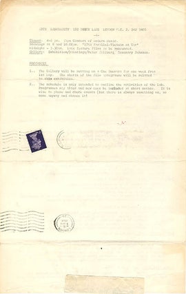 A group of eight Arts Lab schedules and cinema programmes, c. January-November 1968, together with Arts Lab notes for programmes of films by Kenneth Anger, Michael Snow, Paul Haines and Jose Soltero, and Wheeler Dixon’s notes for an early animation retrospective.