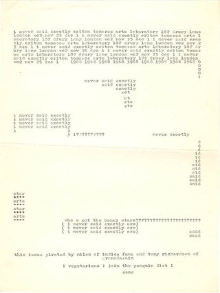 Item #40231 A flyer by Criton Tomazos issued to accompany an exhibition of the artwork from his...