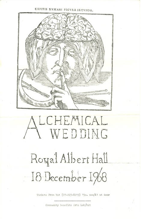 Item #40236 A mimeographed flyer announcing the ‘Alchemical Wedding’, reproducing the image from the poster. The ARTS LAB.