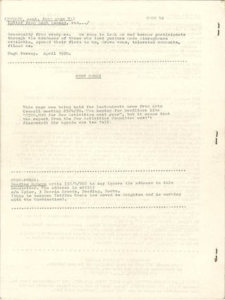 THE ARTS LABS NEWSLETTER (London: BIT Information Service, October 1969-August 1971). 17 issues (all published)