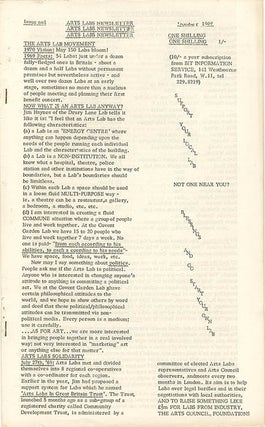 THE ARTS LABS NEWSLETTER (London: BIT Information Service, October 1969-August 1971). 17 issues (all published)