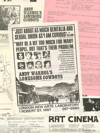 Item #40242 A group of thirteen schedules and advertisement flyers for film screenings (which...