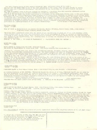 A group of thirteen schedules and advertisement flyers for film screenings (which predominate), theatrical events, music concerts, workshops and exhibitions, November 4th, 1969-March 21st, 1971.