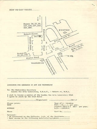 A group of thirteen schedules and advertisement flyers for film screenings (which predominate), theatrical events, music concerts, workshops and exhibitions, November 4th, 1969-March 21st, 1971.