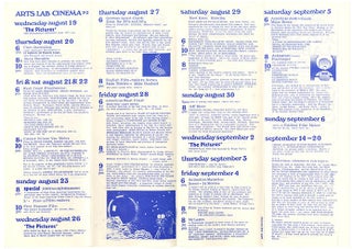 Two consecutive schedules for the Arts Lab Cinema, June 25th-September 20th, 1970.