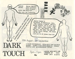 Item #40248 Flyer announcing ‘Dark Touch - A Blind Environment, With Only The Tactile Senses -...