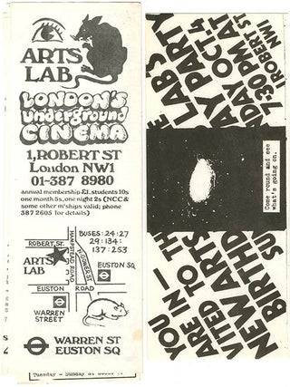 Item #40249 Schedule for the Arts Lab Cinema, October 1970. The NEW ARTS LAB