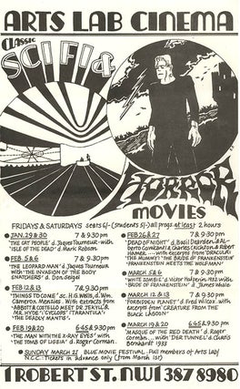 Item #40252 Printed flyer advertising a programme of ‘Classic Sci-Fi & Horror Movies’,...