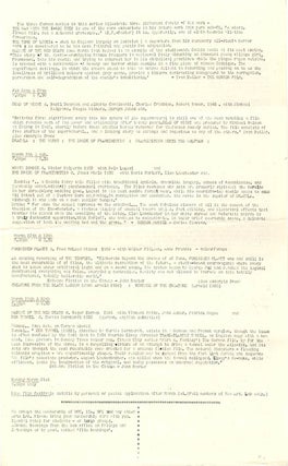 Printed flyer advertising a programme of ‘Classic Sci-Fi & Horror Movies’, January 29th-March 20th (1971), together with programme sheet.