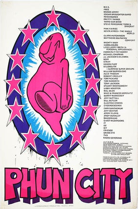 Item #40261 Original poster announcing Phun City, held at Ecclesden Common near Worthing in West...