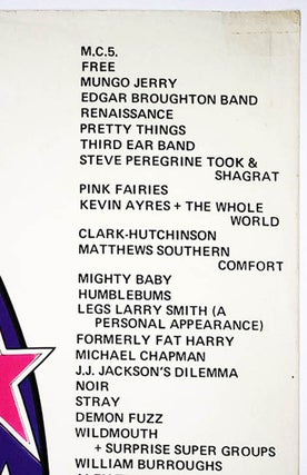 Original poster announcing Phun City, held at Ecclesden Common near Worthing in West Sussex, July 24th-26th (1970).