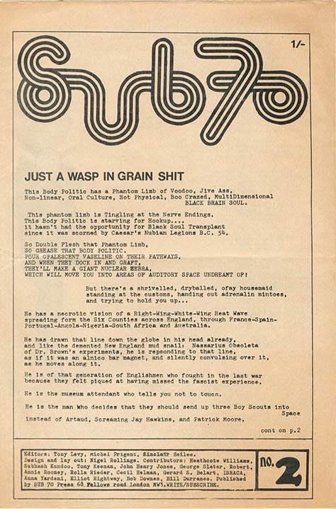 Item #40264 SUB 70 #2-4 (London: SUB 70 Press, nd. [1970]).