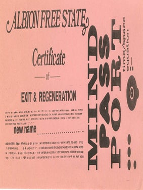 A group of documents relating to Free City, Heathcote Williams’s vision for a “New Jerusalem”, a commune of “high and happy people living in an atmosphere of spiritual, intellectual, emotional and sexual fluidity”, and the forerunner of the Republic of Frestonia.