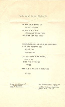 A group of documents relating to Albion Free State, Nicholas Albery and Heathcote Williams’s visionary concept of an alternative society.