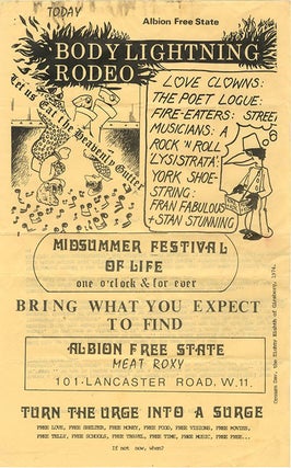 A group of documents relating to Albion Free State, Nicholas Albery and Heathcote Williams’s visionary concept of an alternative society.