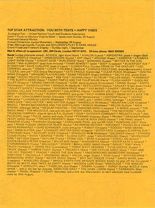 Leaflet announcing the Third Windsor Free Festival, “9 Days from 24th Aug 74”.