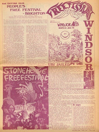 MAYA FREE NATION NEWS #1 & #3-7 (of seven issues published) + “The Movement of Movements”, a 6pp. foolscap mimeograph of Heathcote Williams’s uncredited lead article for the first issue, titled and annotated by him.