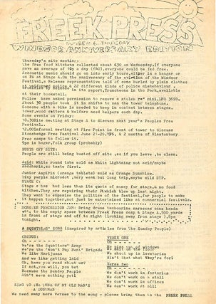 MAYA FREE NATION NEWS #1 & #3-7 (of seven issues published) + “The Movement of Movements”, a 6pp. foolscap mimeograph of Heathcote Williams’s uncredited lead article for the first issue, titled and annotated by him.