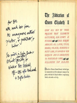 The Abdication of Queen Elizabeth the Second.