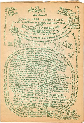 PLANET GONG #1. No place (Oxford: Paupers’ Press Co-operative), nd. (November 1977).