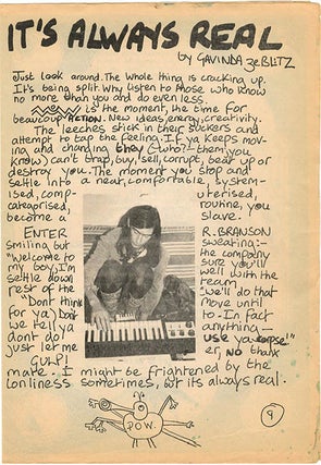 PLANET GONG #1. No place (Oxford: Paupers’ Press Co-operative), nd. (November 1977).