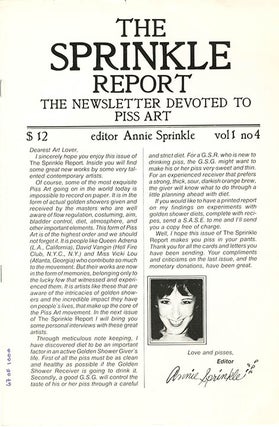 Item #40315 The Sprinkle Report - The Newsletter Devoted to Piss Art Vol. 1, #4 (NYC: ‘The...