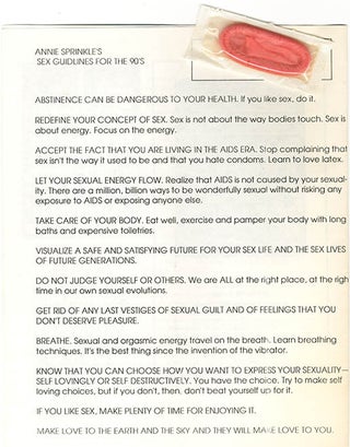 A group of items relating to “Post Porn Modernist”, a one-woman show written and performed by Annie Sprinkle, originally directed by Emilio Cubiero and later by Willem de Ridder, some of them signed or inscribed by her, c. 1989-1992.