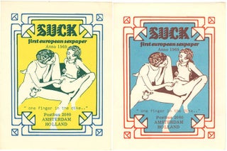 Item #40329 A pair of Suck stickers in two different colourways. SUCK