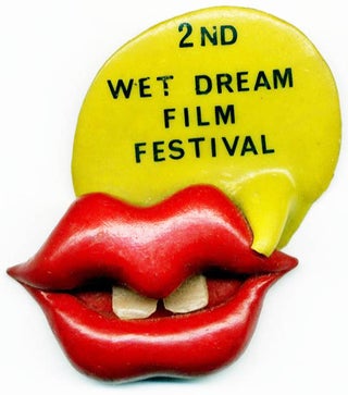 A group of printed documents and a rare brooch from the 2nd Wet Dream Film Festival, organised by the editorial board of Suck, m/c’d by Jim Haynes and held in Amsterdam between October 21st-25th, 1971.