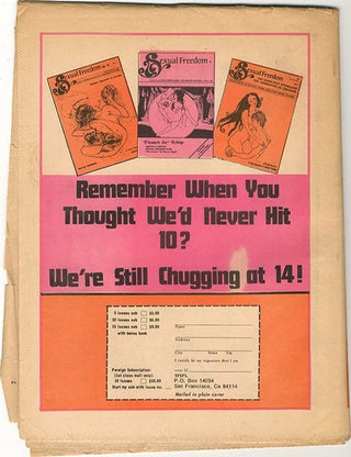 A group of eleven underground magazines and sex newspapers featuring news, articles, reviews and interviews relating to Suck, its contributors and/or the two Wet Dream Film Festivals it organised (1969-1973).