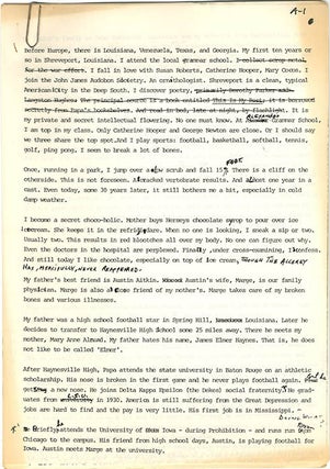 Item #40346 Thanks for Coming! Author’s duplicated typescript of an early draft, with...